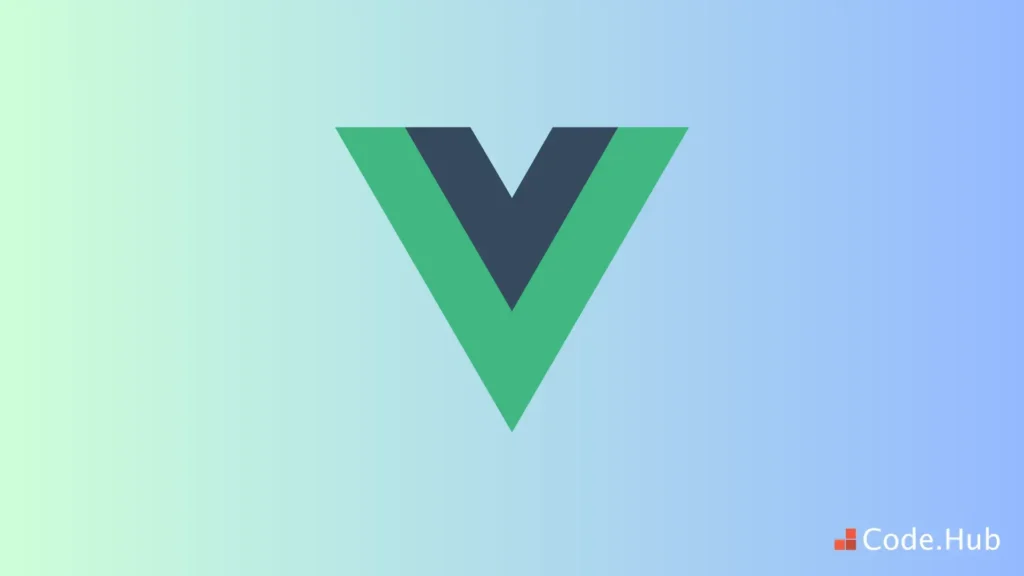Vue.js logo on gradient background by Code.Hub